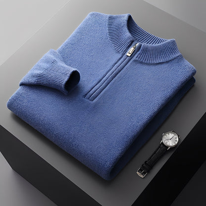 Weldon - Suéter de punto con media cremallera para hombres