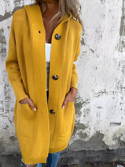 Kimmie - Cárdigan largo con capucha casual para mujeres
