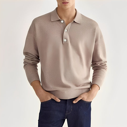 Dominic - Polo Casual de Manga Larga para Hombres