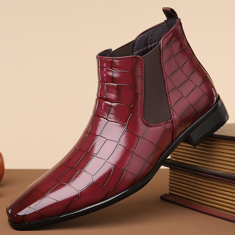 Gladwin - Botines de cuero elegantes y brillantes para hombres