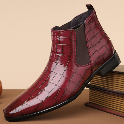 Gladwin - Botines de cuero elegantes y brillantes para hombres