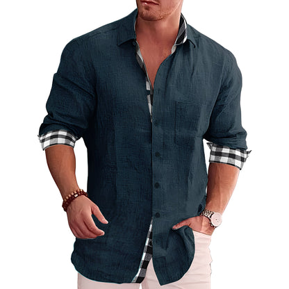 Ronald - Camisa de Cuadros para Hombre, Estilo Casual