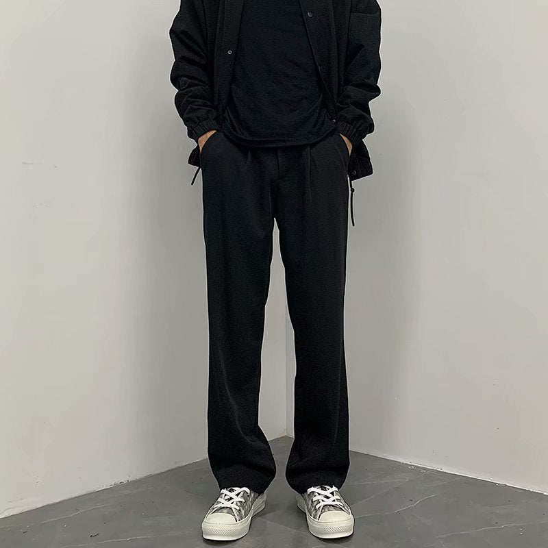 Caleb - Pantalón elegante, corte amplio y recto para hombres