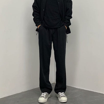 Caleb - Pantalón elegante, corte amplio y recto para hombres