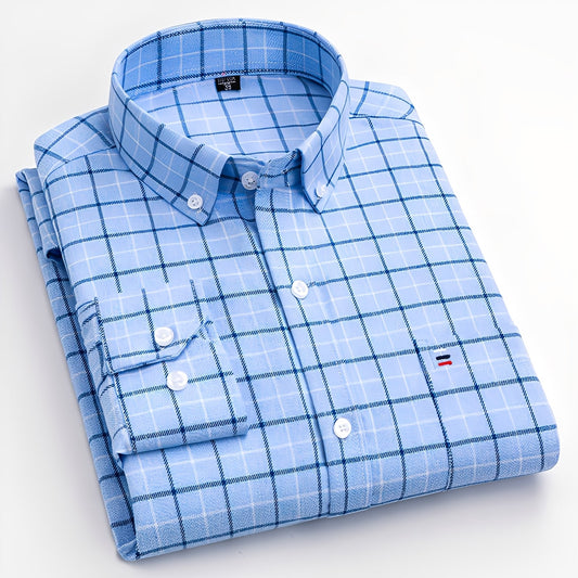Nikolas - Camisa informal de cuadros de algodón para hombres