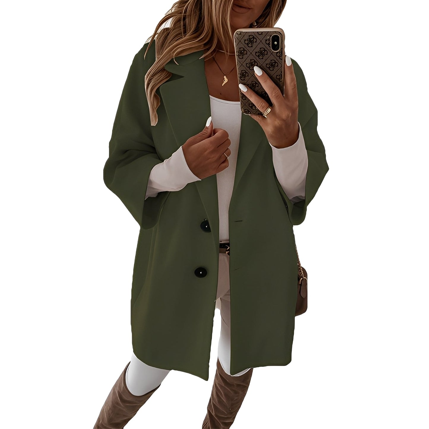 Lindsie - Chaqueta amplia con botones para mujer