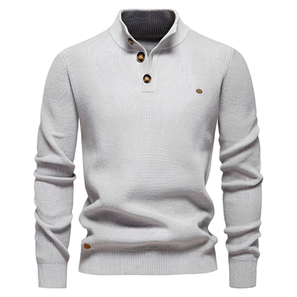 Brant - Suéter elegante con cremallera de un cuarto para hombres