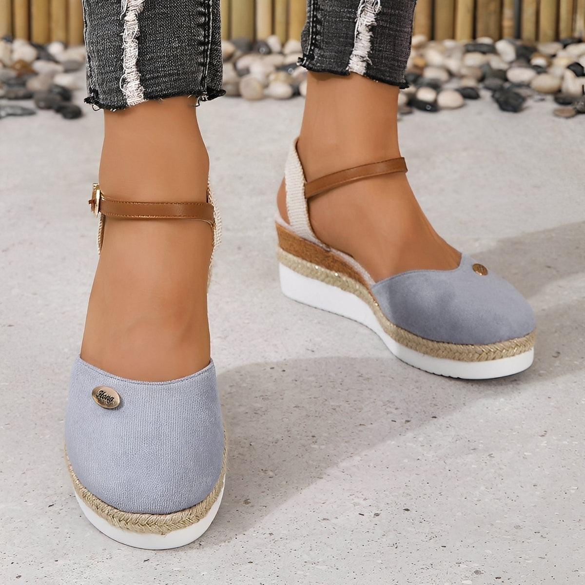 Elinor - Sandalias de cuña casuales de cáñamo para mujeres