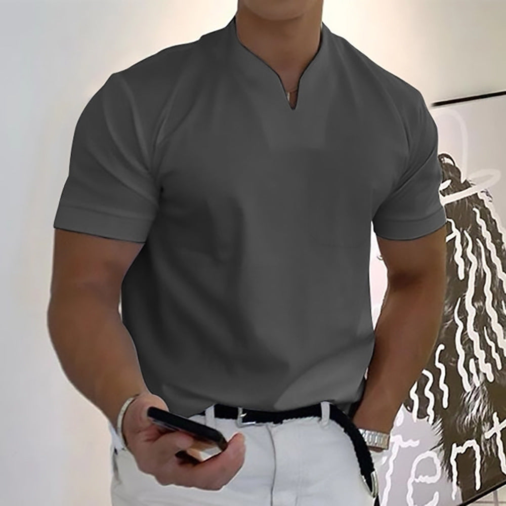 Jason - Camiseta de Fitness de Negocios para Hombres con Mangas Cortas