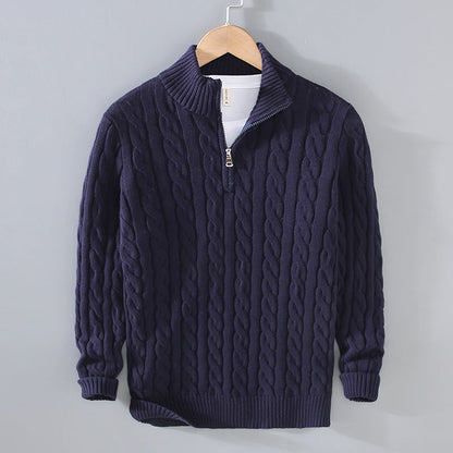 Jerald - Sudadera casual con cremallera parcial para hombres