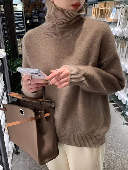 Yvette - Suéter de Cashmere con Cuello Alto para Mujeres