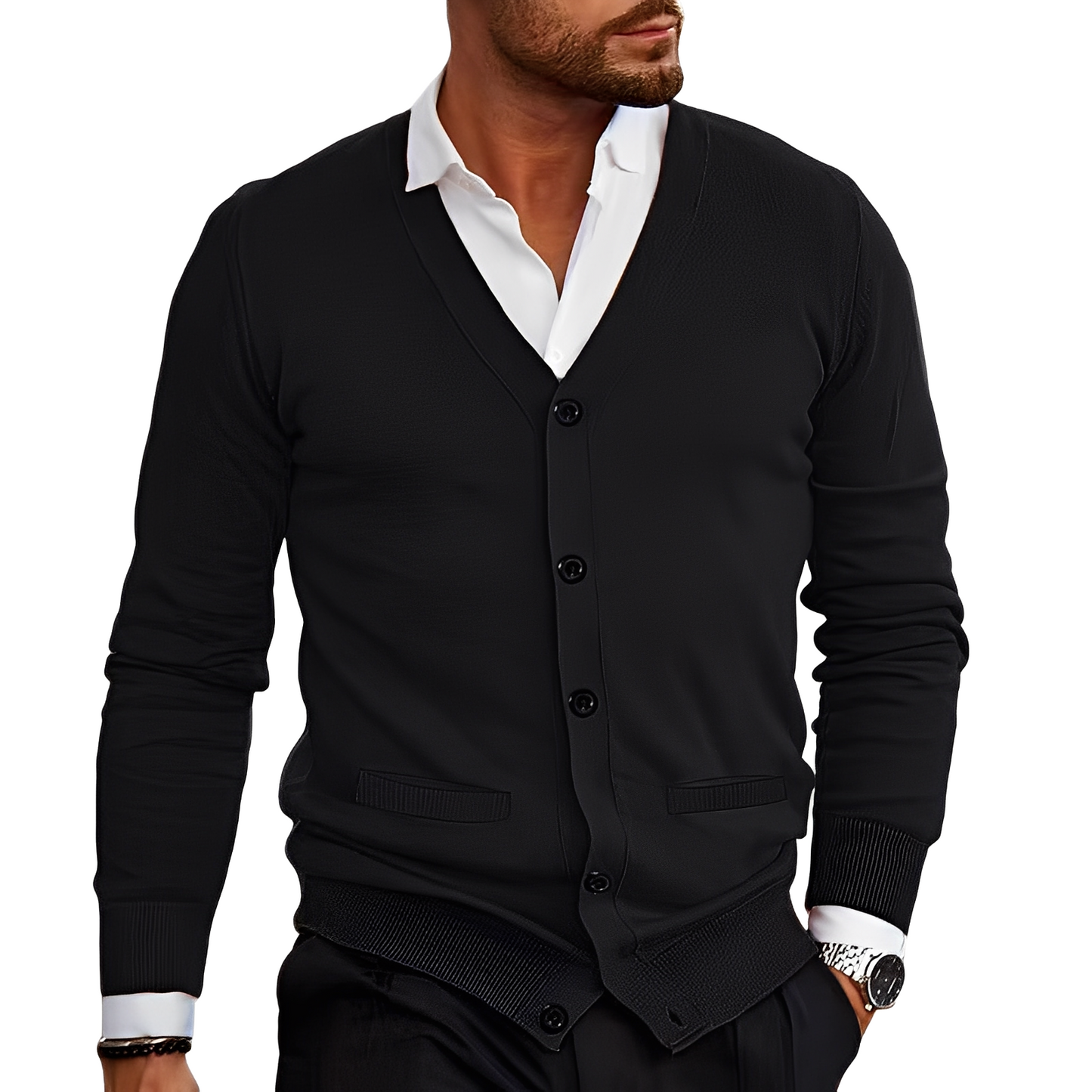 Holden - Jersey de algodón para hombres con botones y estilo casual