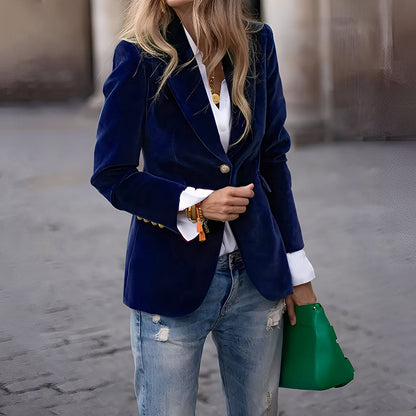 Alise - Chaqueta de terciopelo ajustada para mujeres, elegante