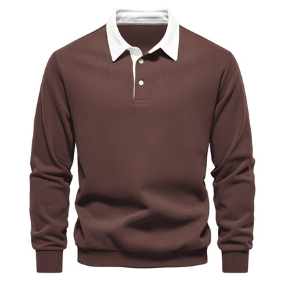 Shelton - Polo para Hombre de Manga Larga Casual