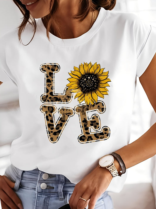 Annalise - Blusa estampada de manga corta, estilo casual para mujer