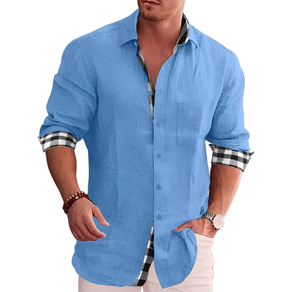 Ronald - Camisa de Cuadros para Hombre, Estilo Casual