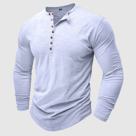 Ansel - Camisa de Algodón para Hombre, Casual con Botones