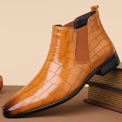 Gladwin - Botines de cuero elegantes y brillantes para hombres