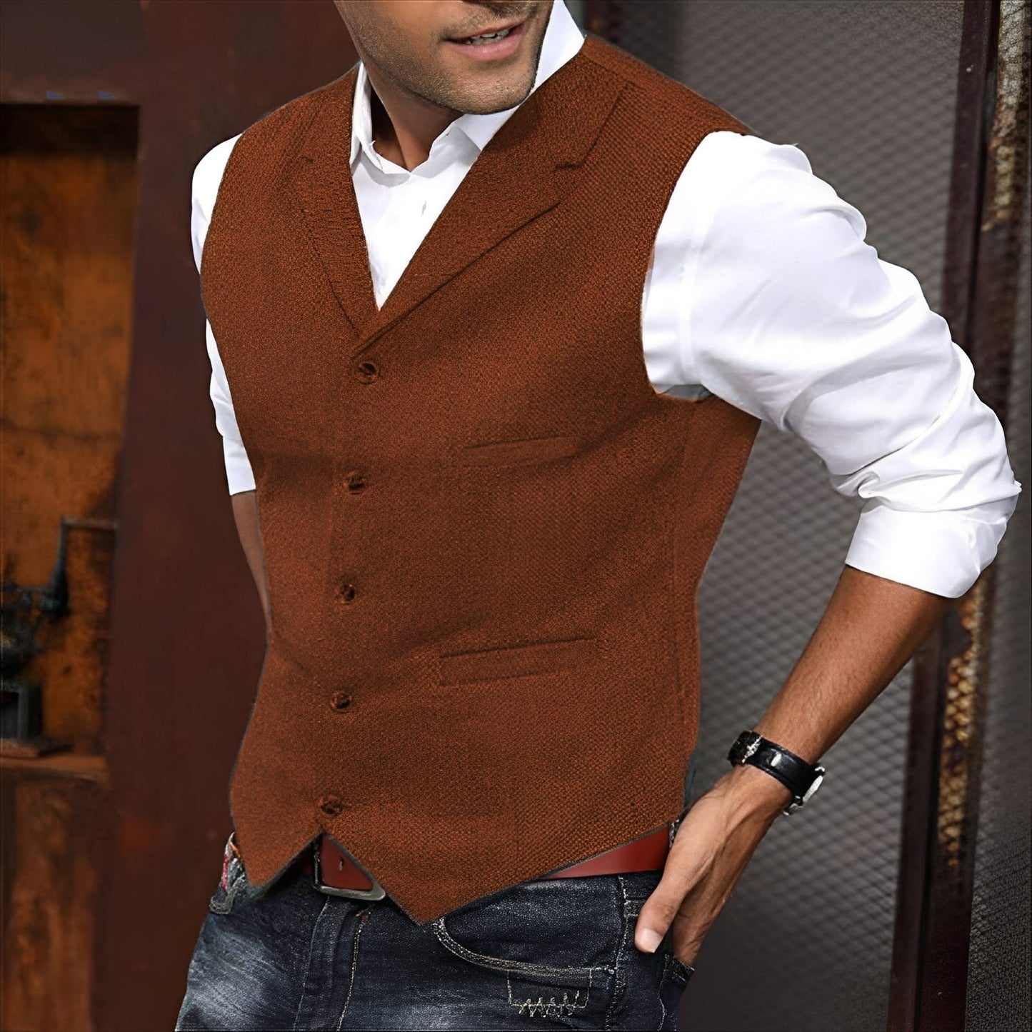 Dominick - Chaleco de traje para hombres, casual y formal