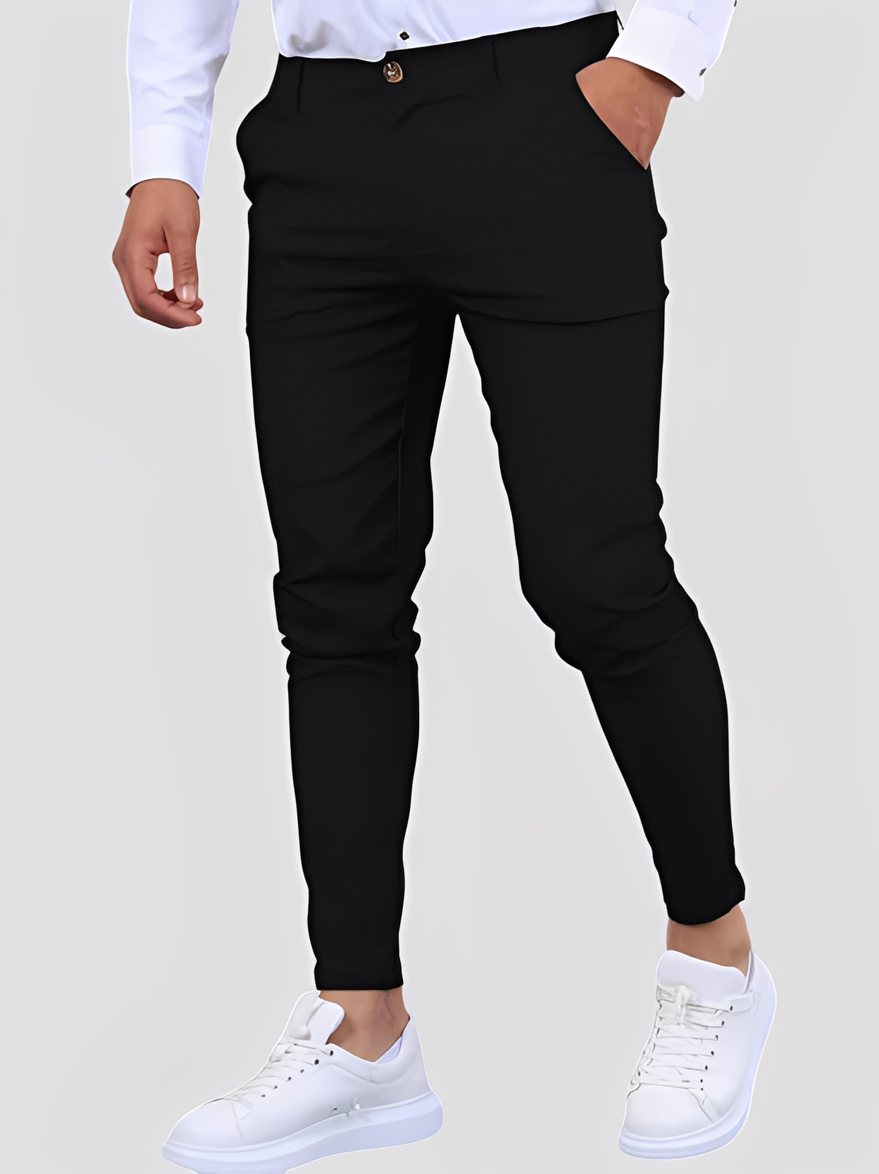 Shelton - Pantalón elástico casual de corte estrecho para hombres