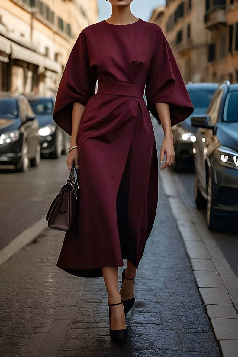 Elena - Vestido suelto elegante con cinturón para mujeres