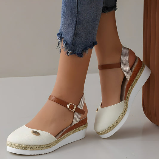 Elinor - Sandalias de cuña casuales de cáñamo para mujeres