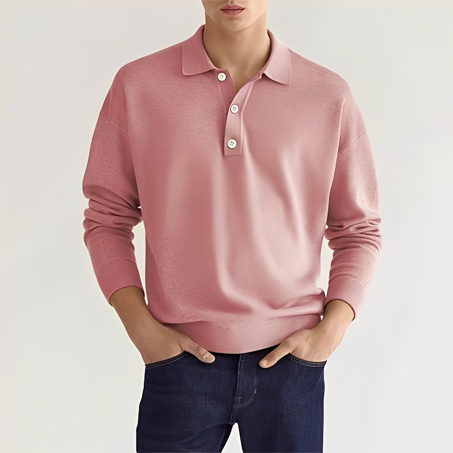 Dominic - Polo Casual de Manga Larga para Hombres