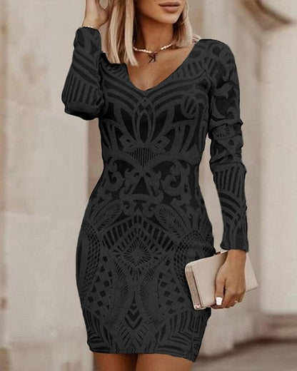 Adeline – Vestido Ajustado Mini con Escote en V