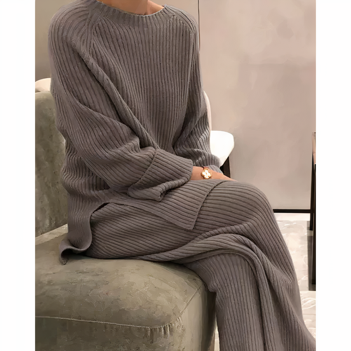Samantha – Jersey de Punto y Pantalones para un Estilo Casual