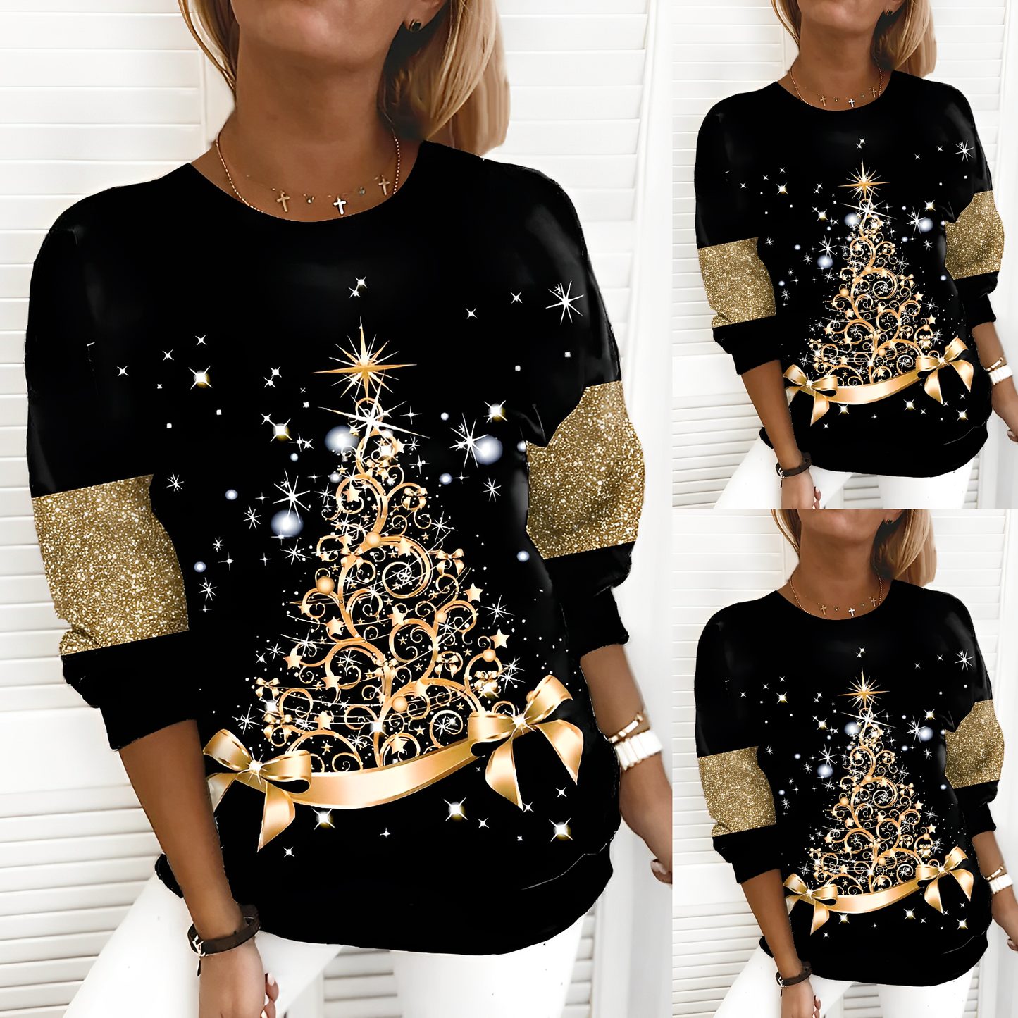 Pine – Suéter Navideño con Árbol de Navidad