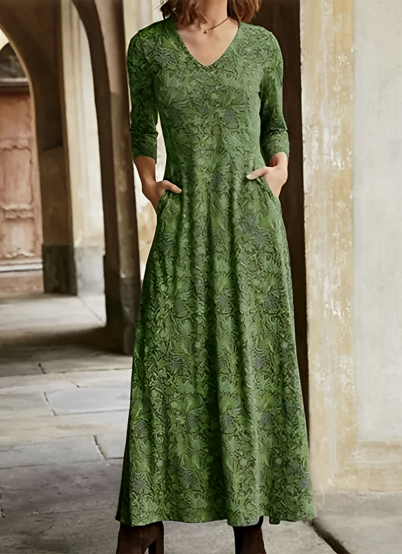 Adeline – Vestido Maxi Retro