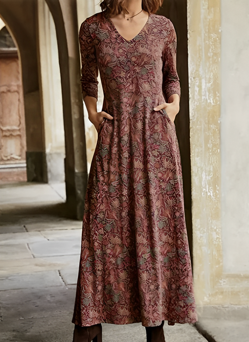 Adeline – Vestido Maxi Retro