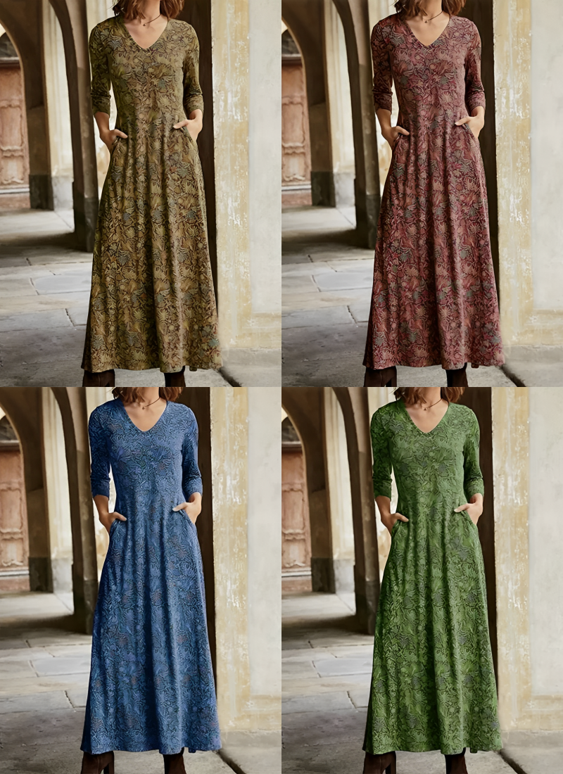 Adeline – Vestido Maxi Retro