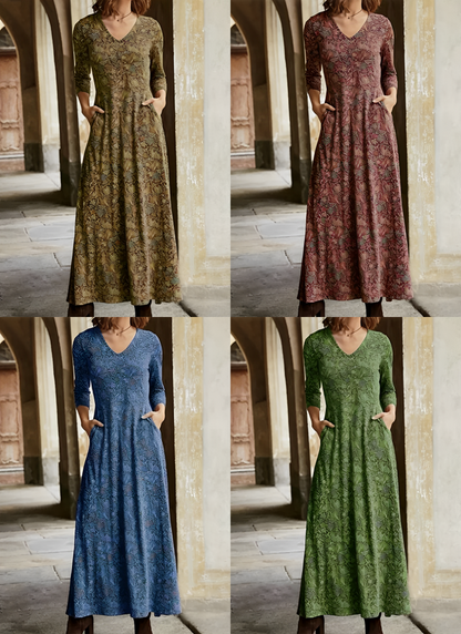 Adeline – Vestido Maxi Retro