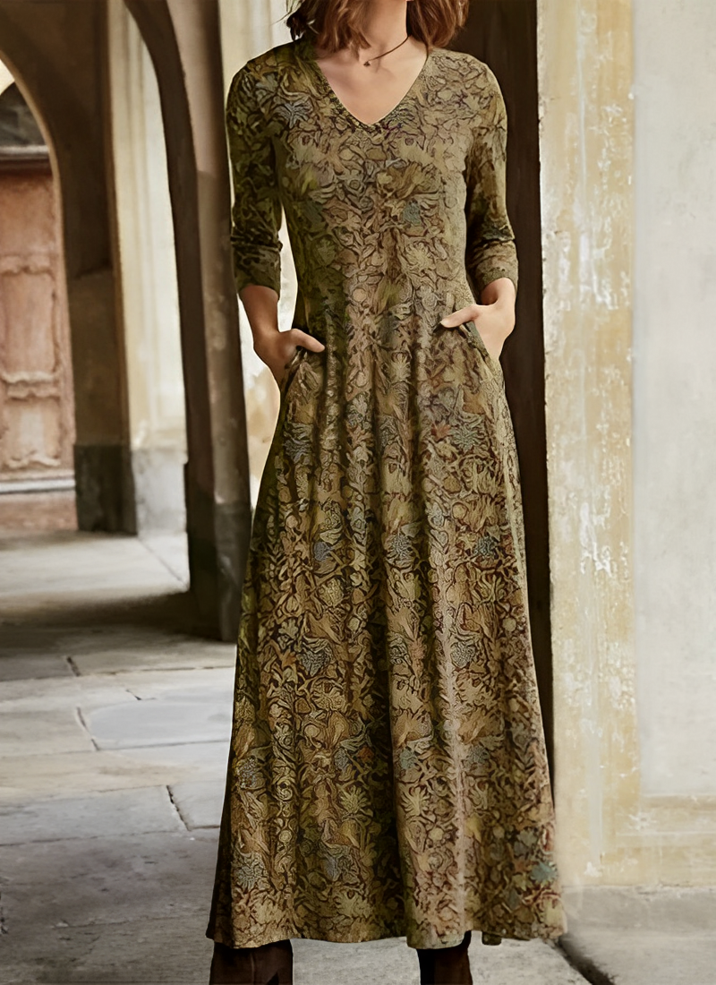 Adeline – Vestido Maxi Retro