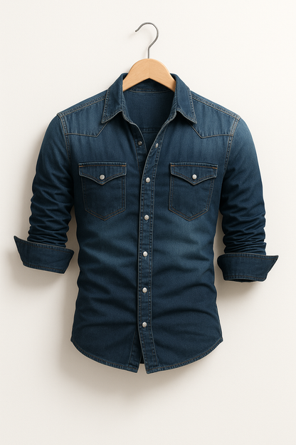 Maxime - Camisa holgada de mezclilla para hombres