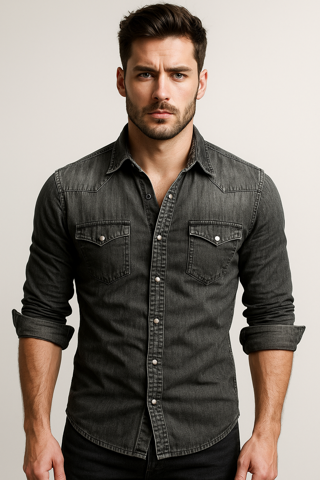 Maxime - Camisa holgada de mezclilla para hombres