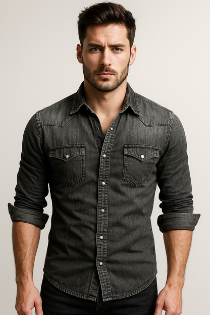 Maxime - Camisa holgada de mezclilla para hombres
