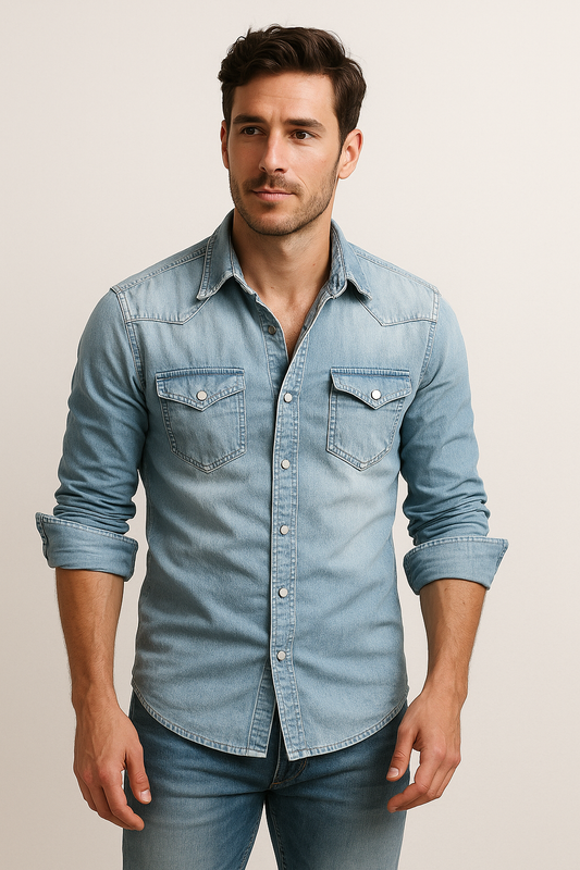 Maxime - Camisa holgada de mezclilla para hombres