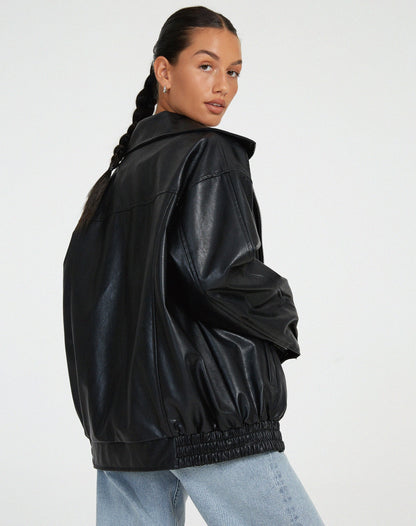 Anouk – Chaqueta de Cuero para Mujer Ancha