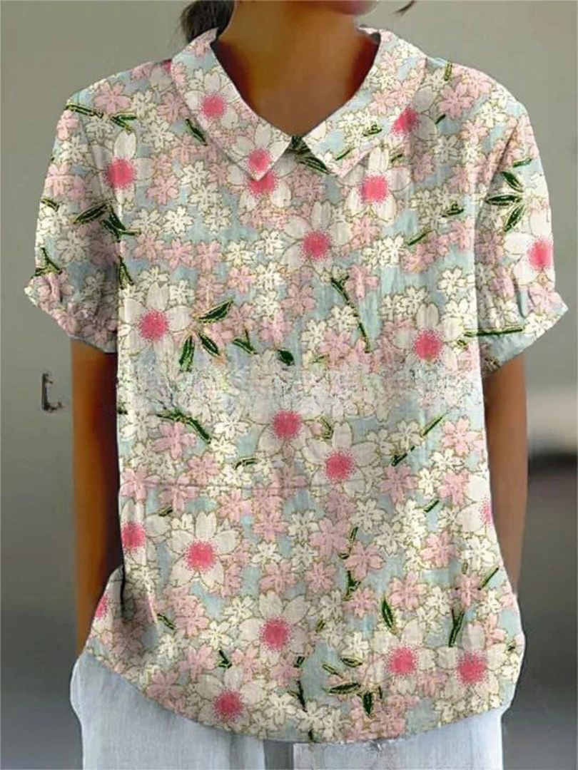 Helena – Blusa Vintage de Flores para Mujer