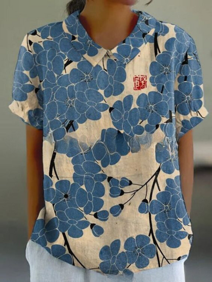 Helena – Blusa Vintage de Flores para Mujer