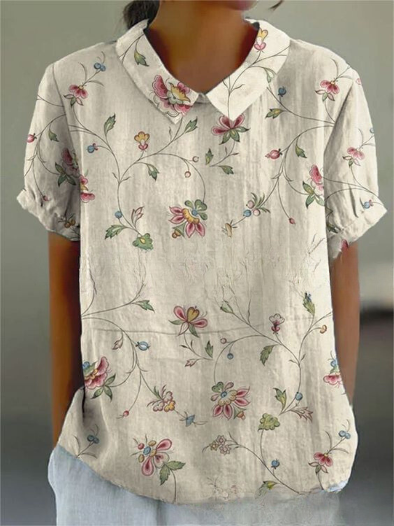 Helena – Blusa Vintage de Flores para Mujer