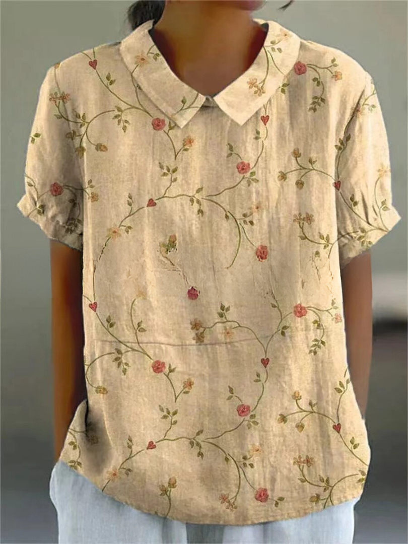 Helena – Blusa Vintage de Flores para Mujer