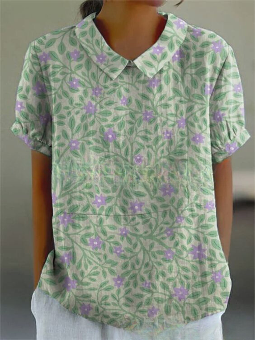 Helena – Blusa Vintage de Flores para Mujer