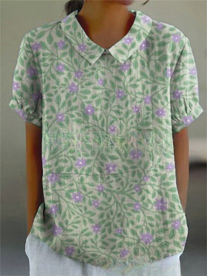 Helena – Blusa Vintage de Flores para Mujer