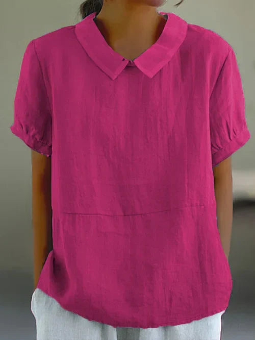 Lina – Blusa de lino con cuello bubi