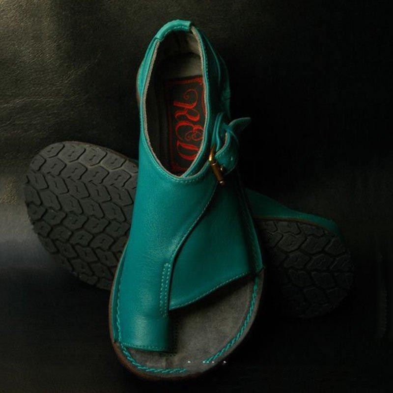 Elvina - Sandalias planas con cierres de hebillas