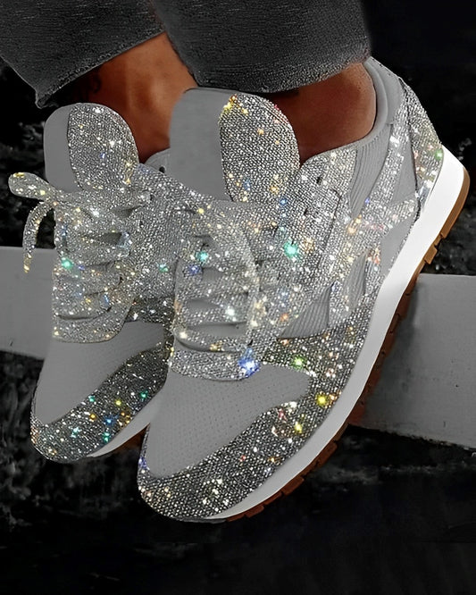 Ross – Zapatillas Brillantes con Suela de Plataforma
