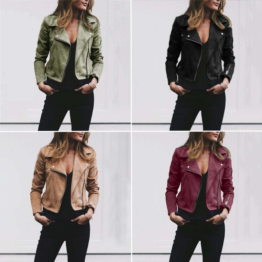 Selina – Elegante chaqueta de cuero para mujer